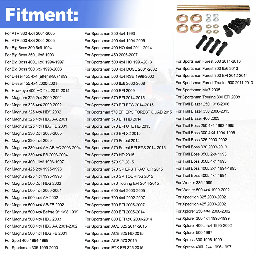 Aluminum ATV Front Lower A Arm Bushing Shaft Kit