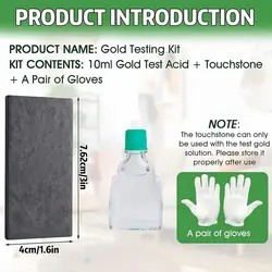 Gold Testing Kit with Practical Jewelry Test Stone and Solution (A)