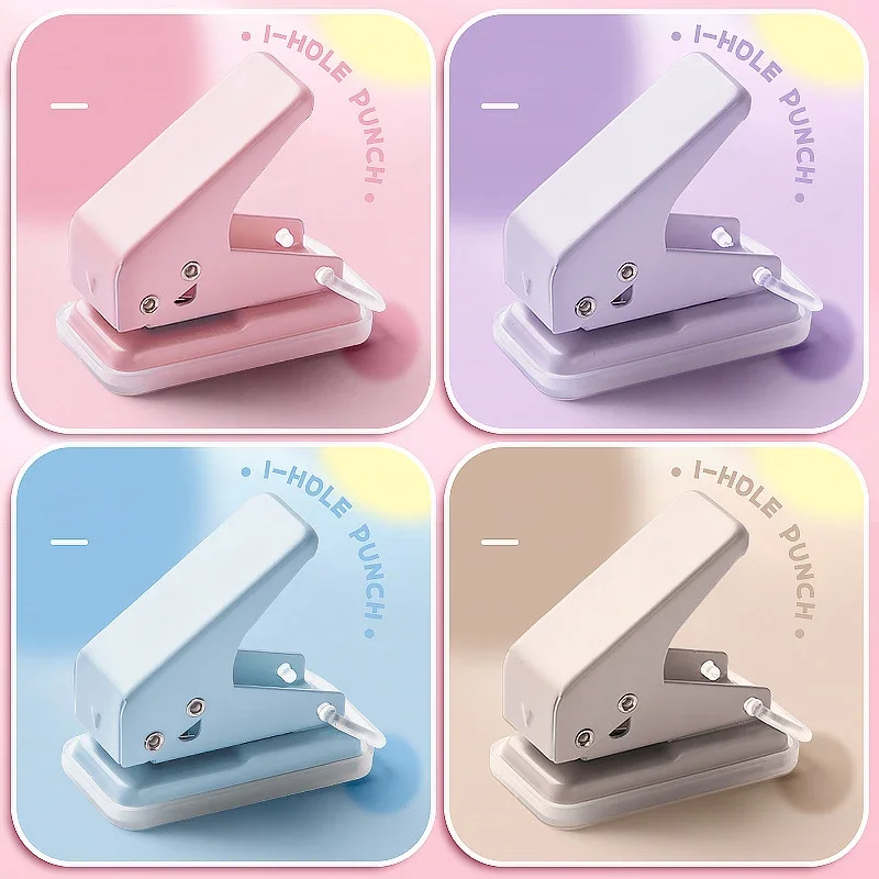 Journamm Morandi Color Hole Punch Single Hole School Office Supplies DIY Photo Album Creative Stationery Circular Cutter