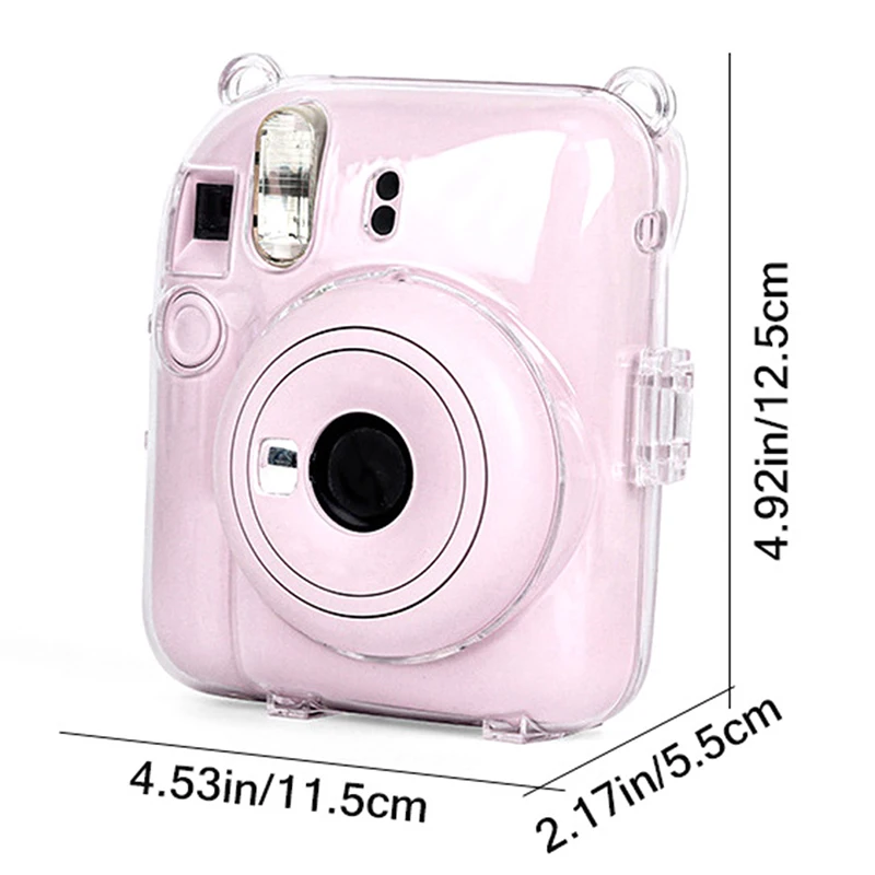Shiny Crystal Camera Case 1Pc For Fujifilm Instax Mini 12 Transparent Glitter Cover Bag With Strap