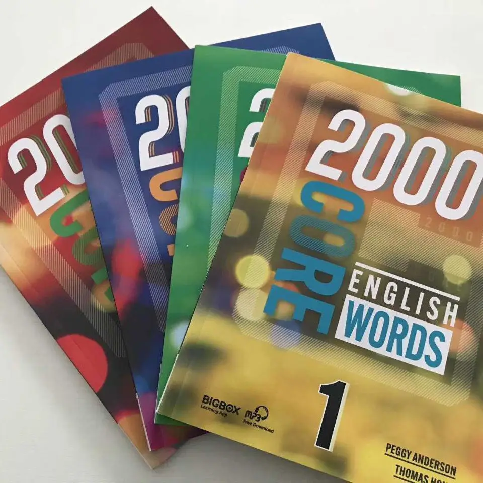 

4 Books 2000 Core English Words Primary School Common English Vocabulary Dictionary Book Level 1-4