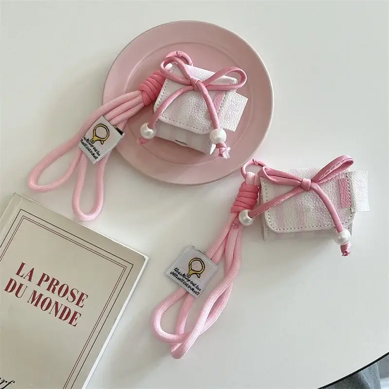 Luxury 3D Bow Leather Earphone Case For Apple Airpods 4 3 Pro 2 Cover with Cute Pink Bow Headphone Charging Cases For Airpod 3 2 - Image 6