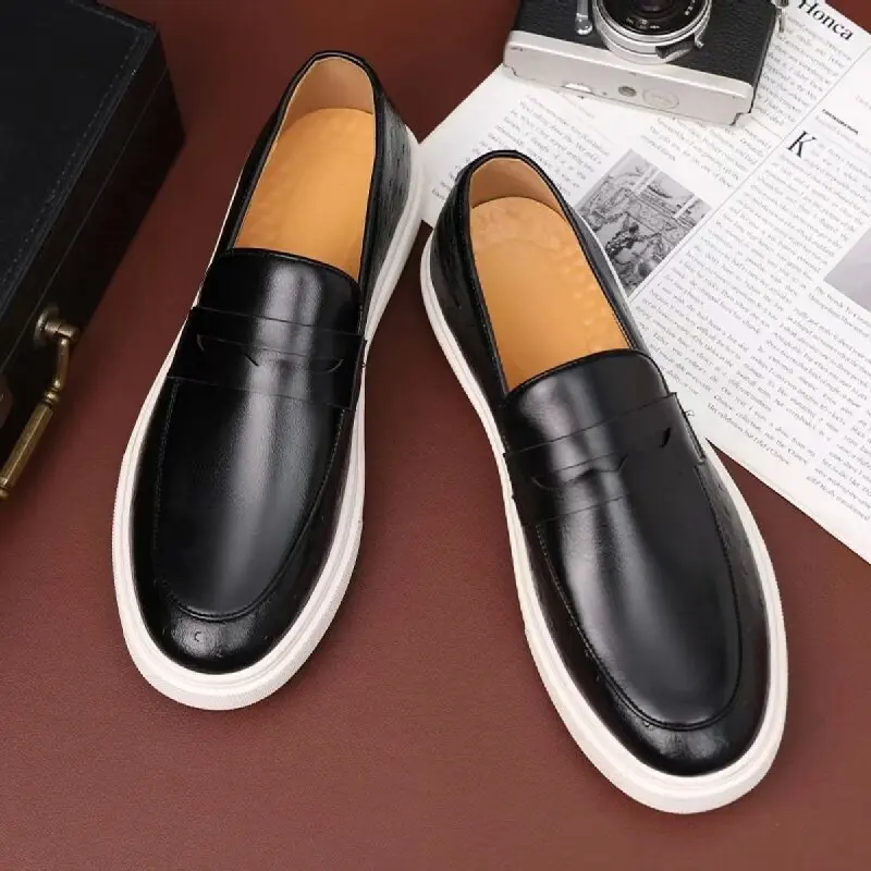 Eisure Business Vulcanized Shoes Men Shoes Black Brown Outdoor Comfortable Walking Shoes High Quality Lefu Shoes Size 38-48 Male