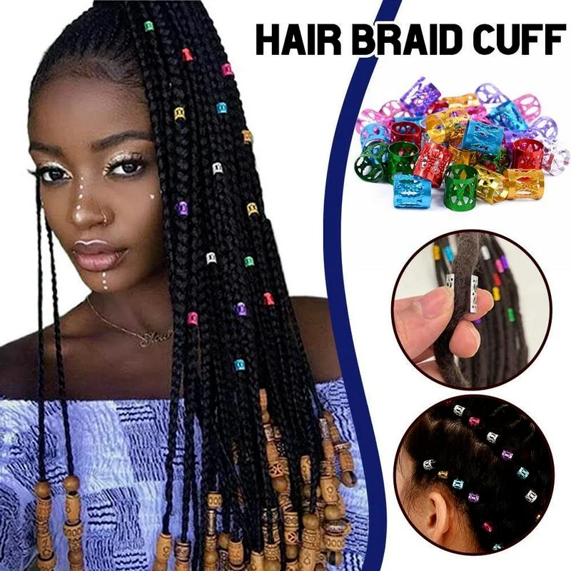 Hair Accessory Jewelry Accessories 100Pcs Dreadlocks Beads Hair Braid Rings Clips Dread Locks Hair Braiding Metal Cuffs Rings