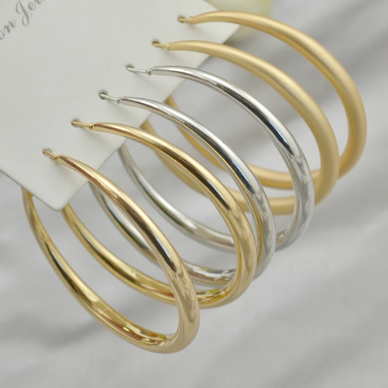 Clip On The Ear Without Piercing Earrings for Women Fashion Jewelry Trendy Big Circle Non Pierced Students Youth Girl's Earrings 6