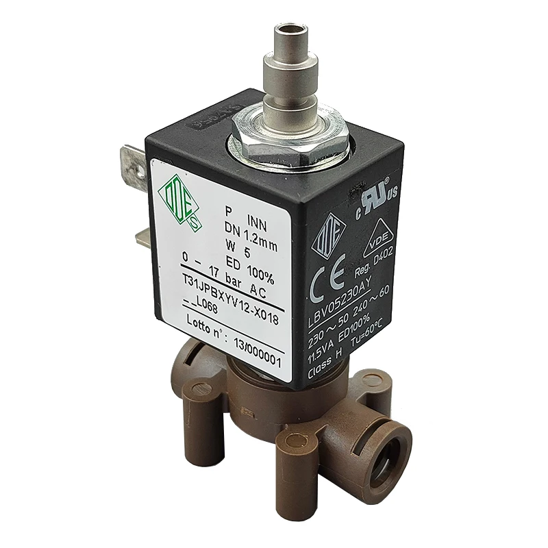 

ODE 1/8" AC 230V 240V 2-position 3-way Micro Electric Solenoid Valve Coffee Machine Water Flow Control Valve for Low Temperature