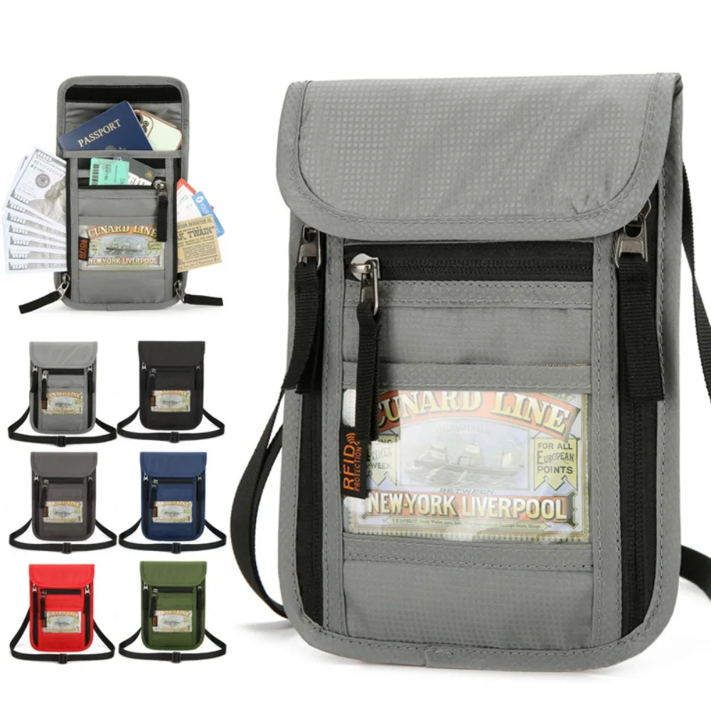 RFID Blocking Travel Neck Wallet and Passport Holder – Anti-Theft Document Organizer