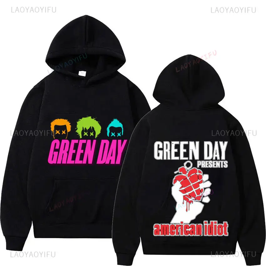Green Day 'American Dump Album Cover' Felpa Con Cappuccio Da Uomo Green Day Printed Harajuku Felpe Con Cappuccio Fashion Fall Hip Hop Sportswear Tops