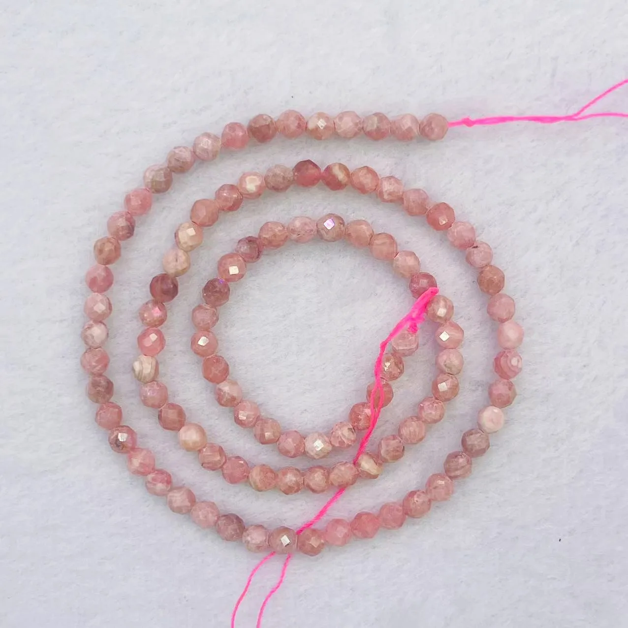 Top Grade Natural Rhodochrosite Round Beads 4MM Noble Pink Section Rhodonite Stone Argentina Raw Ore Dialogite Gem DIY Jewelry