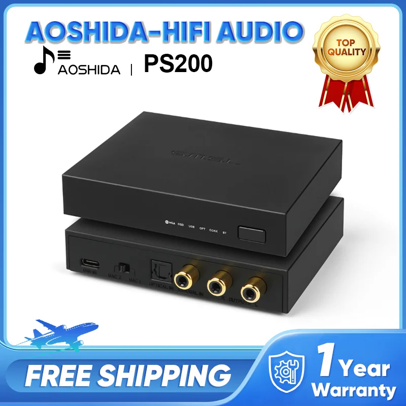 SMSL PS200 Mini DAC ES9039Q2M MQA MQA-CD Decoding Bluetooth5.0 Hi-res Audio DAC 4PCS Dual Op Amps High-end Decoder For PS4 PS5 audio decoder,headphone audio decoder