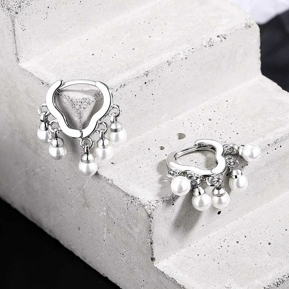 coadipress Orecchini a forma di nuvola da donna, alla moda, in argento