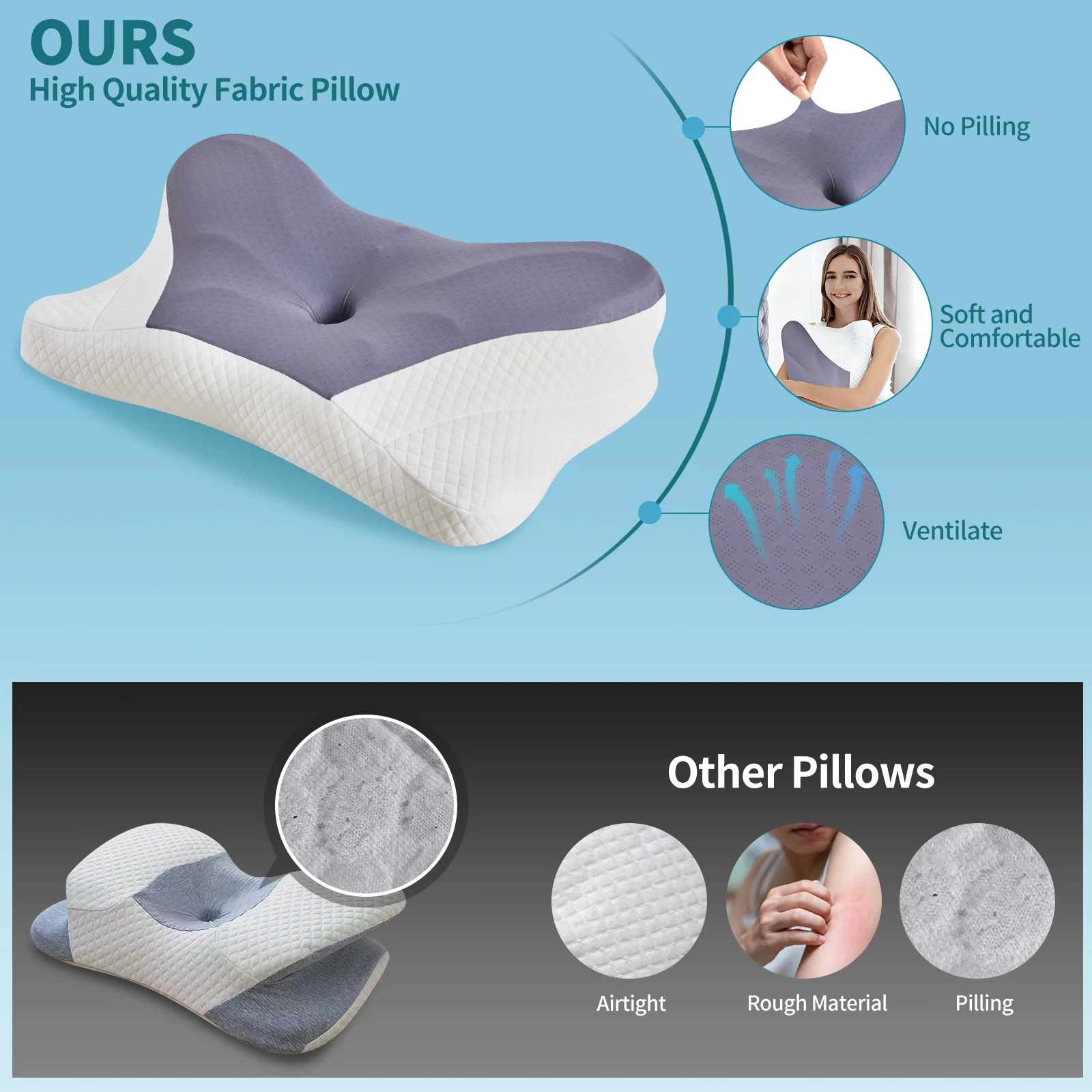 Dual height pillow design