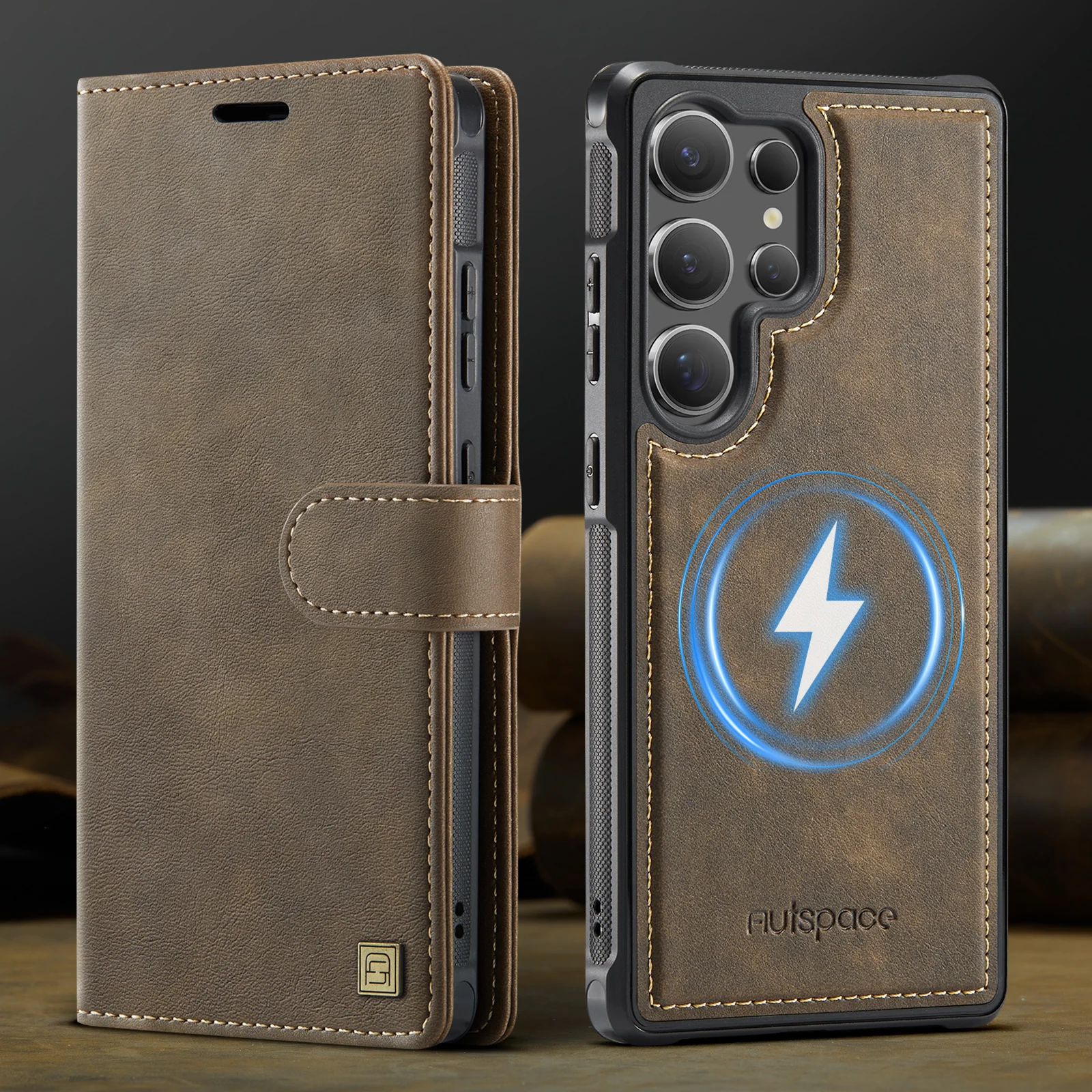 Leather Phone Case 2-in-1 Detachable Wallet Cover With Card Holder For Samsung Galaxy S25 Plus