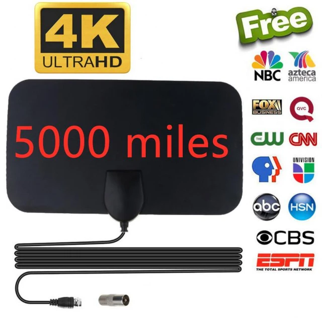 Antena de TV Digital 4k, 8K, 1080P, 25DB, alta ganancia, HD TV, DTV Box,  500/3000