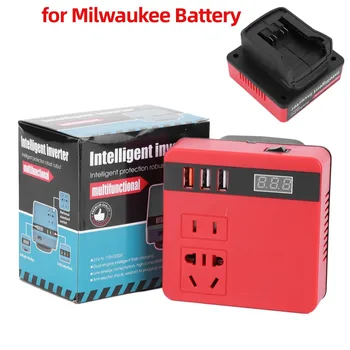 120W แบตเตอรี่ลิเธียมอินเวอร์เตอร์ DC21V-AC220V อินเวอร์เตอร์อะแดปเตอร์สําหรับ DeWalt สําหรับ Milwaukee สําหรับ Makita การทํางานอินเวอร์เตอร์ 10
