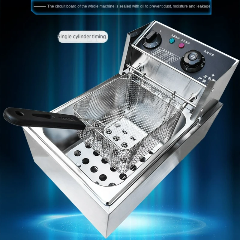 Deepfrier Electric Deep Fryer Stainless Steel Commercial Electric Fryer Household Chips Frying Pan Adjusting Temperature Timing 5