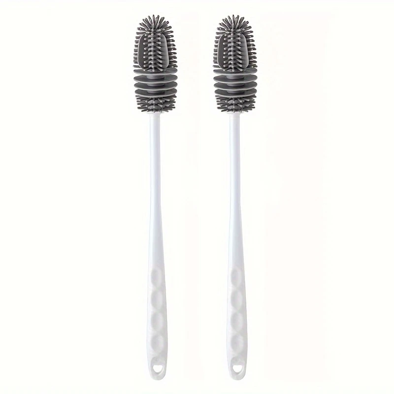 Silicone Long-Handle Bottle and Glass Cleaner Brush