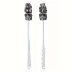 Silicone Long - Handle Bottle and Glass Cleaner Brush (2PCS White)