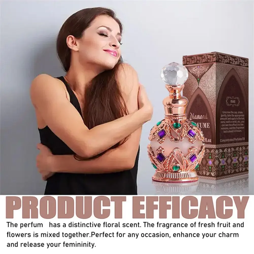15ML Perfumes Árabes Originales Perfume Woman Charming Rose Jasmine and Vanilla Floral Scents Long-lasting Pheromone Fragrance