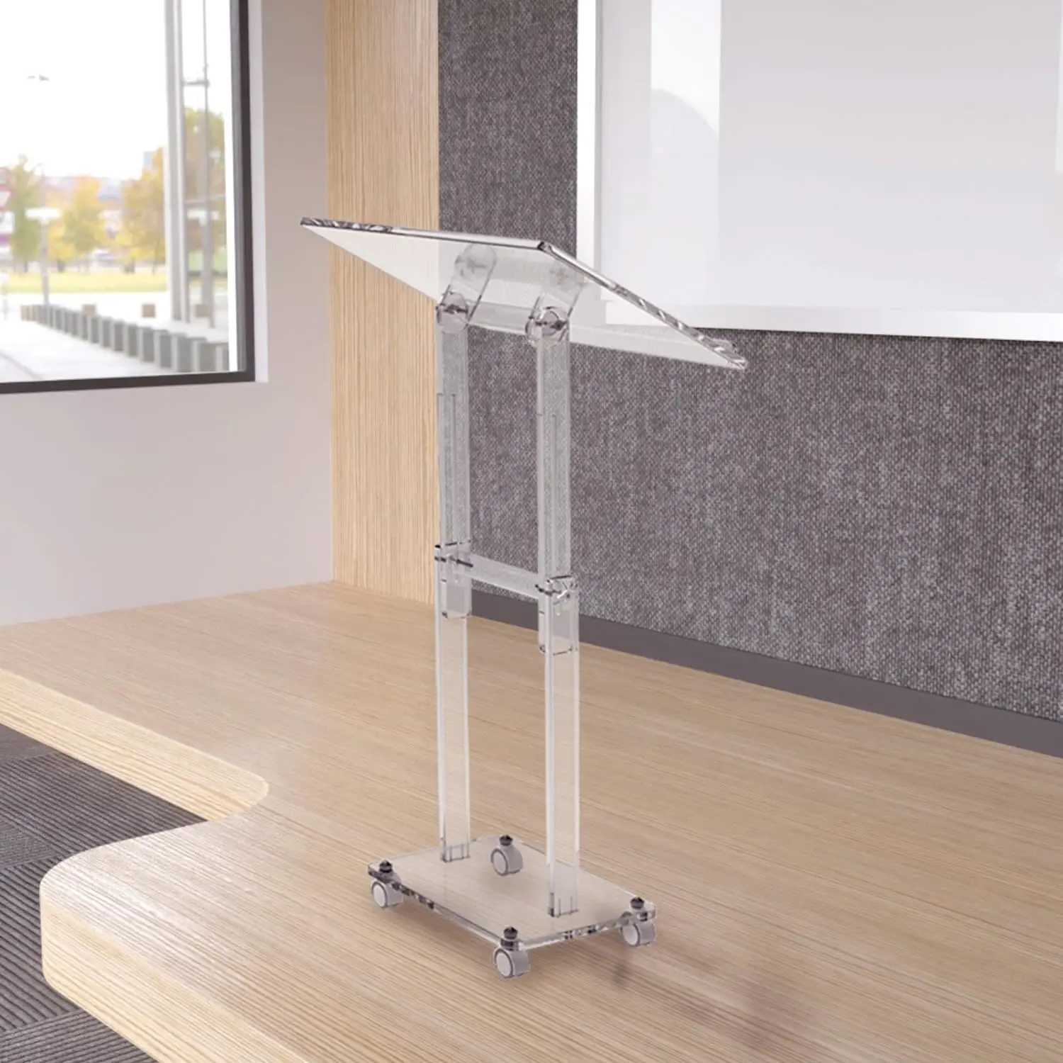 Ultra Clear Acrylic Pulpit Podium Stand Modern Portable Pulpits for Churches Pastors Modern Classroom Lecterns Music Wedding