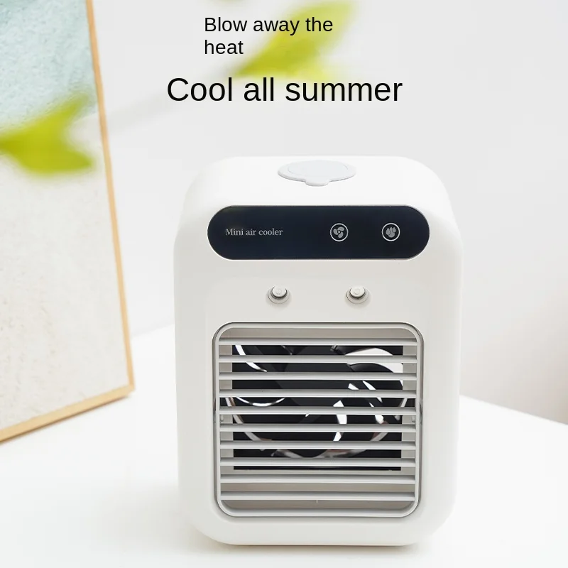 Mini ventilateur de bureau USB, climatiseur portable pour la maison, batterie rechargeable de 1800mAh, ventilateur alimenté par batterie avec réservoir d'eau de 500ml, atomiseur de bureau 1