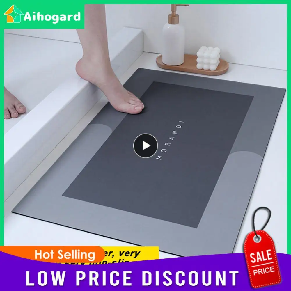 

Super Absorbent Bathroom Mat Non-Slip Diatom Mud Toilet Pad Quick-Drying Floor Mat Bath Mat