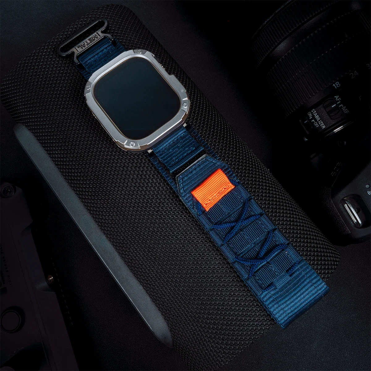 Durable Nylon Wrist Strap with TPU Protective Case for Apple Watch - Tactical Sports Band Bracelet