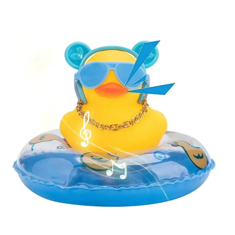 

Резиновые утки-пищалки для автомобиля, украшения для автомобиля, желтая утка, украшения для приборной панели, аксессуары для украшения автомобиля с повязкой на голову, плавательное кольцо