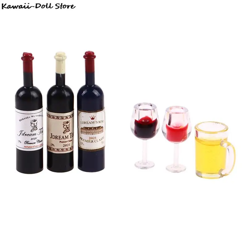 1:12 Dollhouse Miniature Wine Glass Mini Red Wine Cup Model For OB11 BJD Doll House Kitchen Restaurant Decor Accessories 3