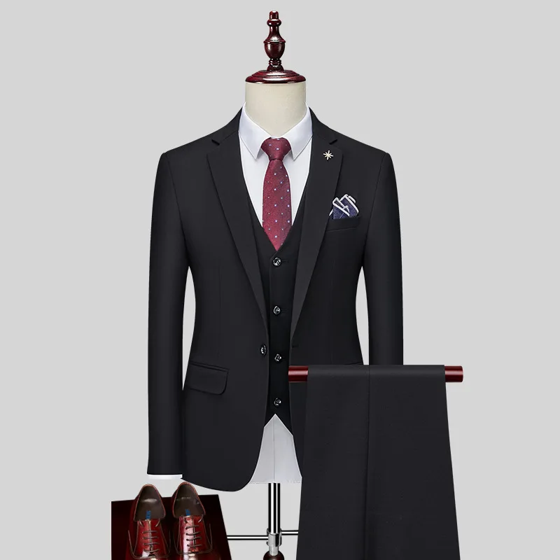 B197-Casual small suit for men, groomsmen suit, British style, Korean style, slim fit