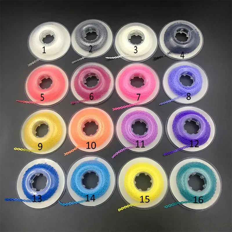 15 Feet/Roll Dental Orthodontic Elastic Ultra Power Chain Rubber Band Long/Short/Continuous Dental Orthodontic Material