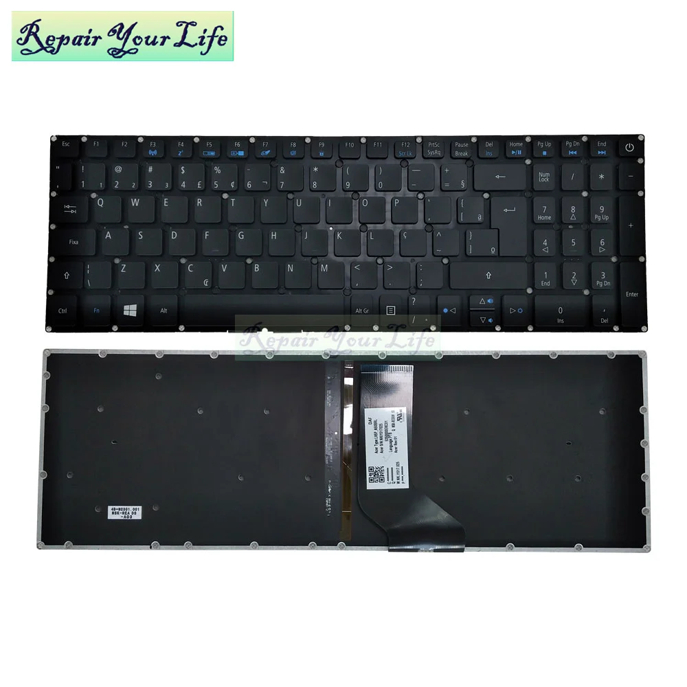 Turco Espanhol Brasil Retroiluminado Teclado para Acer Aspire V15 v5 591g 54pc Nitro Vn7 572 592 Vn7572g 572tg Vn7 592g Novo wb - Imagem 6
