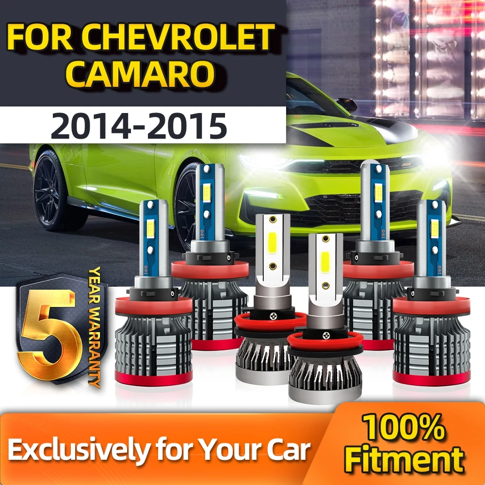 

TEENRAM 6x Combo LED Bulbs Brightness H11 Fog Lamp H9 H11 High/Low Beam CSP Chip Car Lamps For Chevrolet Camaro 2014 2015