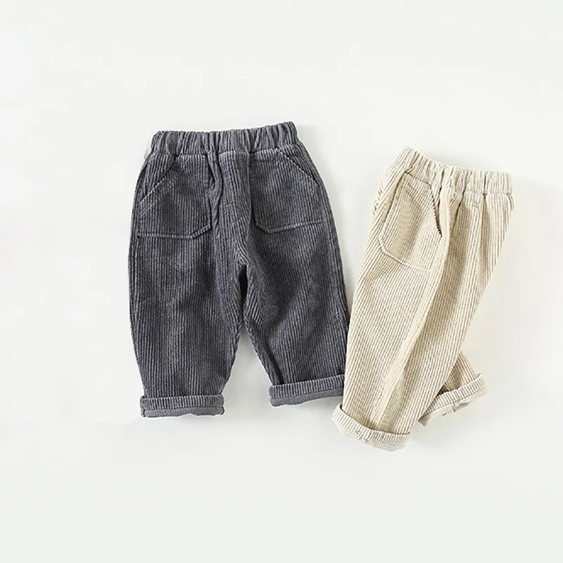 Kids Trousers Corduroy Boys Pants Solid Harem Pants Children Clothing Girls Warm