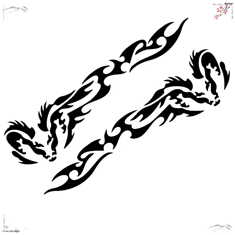 

14cm*4cm Personalized Cool Tribal Dragon Wing Car Decal Sticker SUV Ideal for Closing Road Mirror Windows Black/White, Pvc Kk