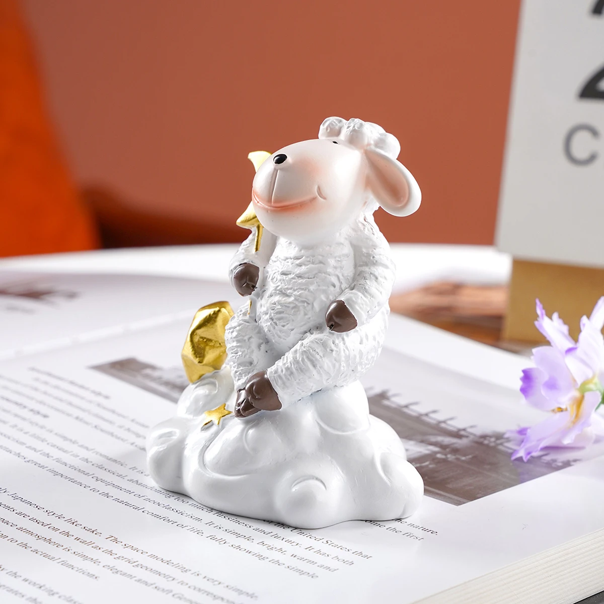 1PC Creative Little sheep Sitting on Clouds Decorative ornament, Festival celebration Ramadan Festival Decorative ornament