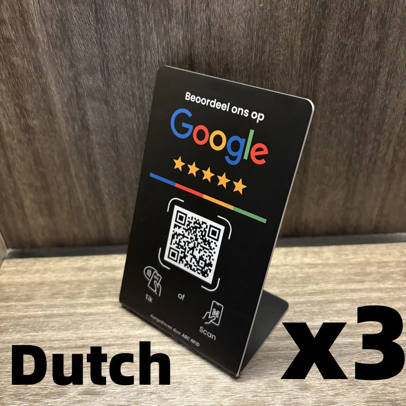 Multilingual Business Stand for Google Review with NFC Tap & Dynamic QR Code