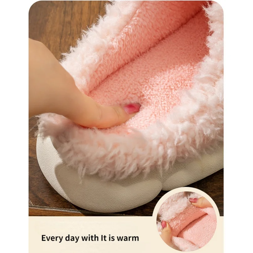 Women Home Slipper Alpaca Winter Warm Kawaii Plush Contton Indoor Floor Non Slip Fuzzy House Shoes Female New In March 8