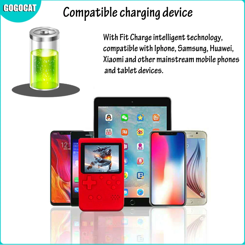 Built-in 400 in 1 Classic Games  +Power Bank Retro Portable Mini Video Game Console 8 Bit Pocket Handheld Game Player Best Gift