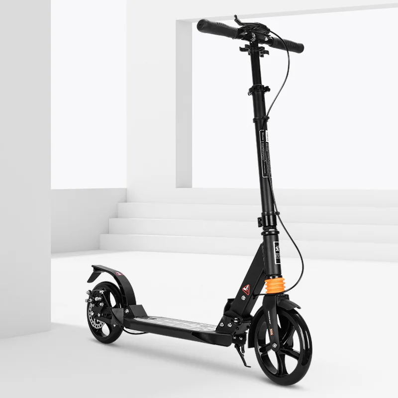 WolFAce Disc Brake Scooter Aluminum Alloy Folding Damping Scooter Height Adjustable Portable New