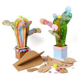 DIY Art And Craft Toys For Children Carton Paper Material Manual Lovely Cactus Frame Kindergarten Educative Girl Boy Toys