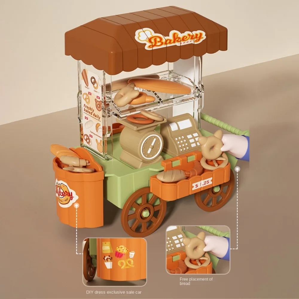 Sweet Dessert Stand Ice Cream Truck Toy Colorful Luminous Mini Bread Truck DIY Mini Children's Food Stand Truck Toy Kids 2