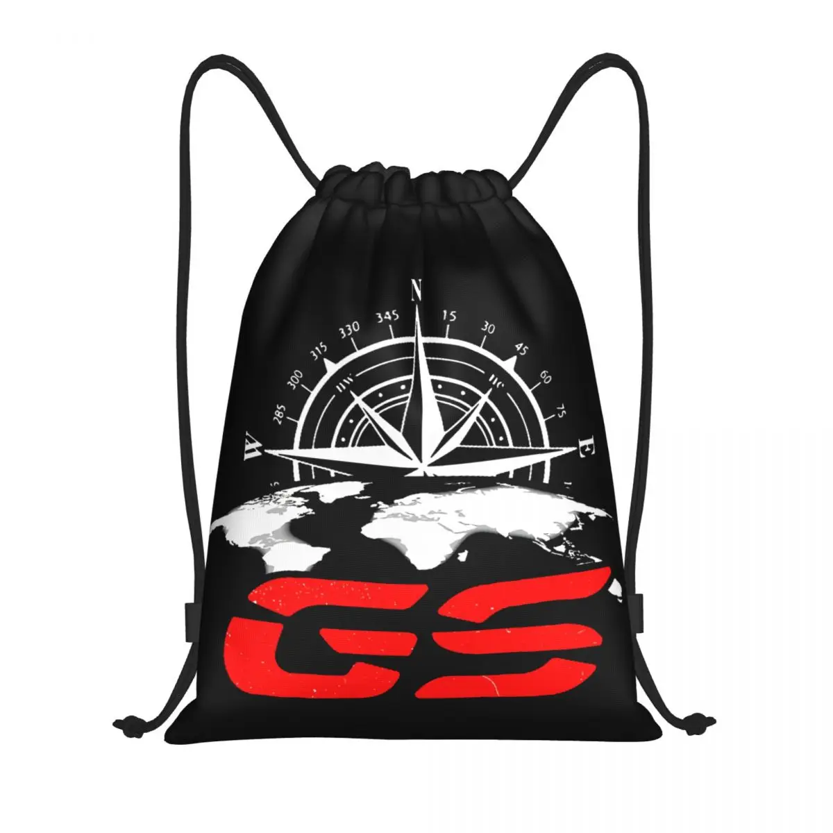 

GS Compass Motorcycle Adventure Drawstring Backpack Sports Gym Bag for Men Women Endurance Shopping Sackpack