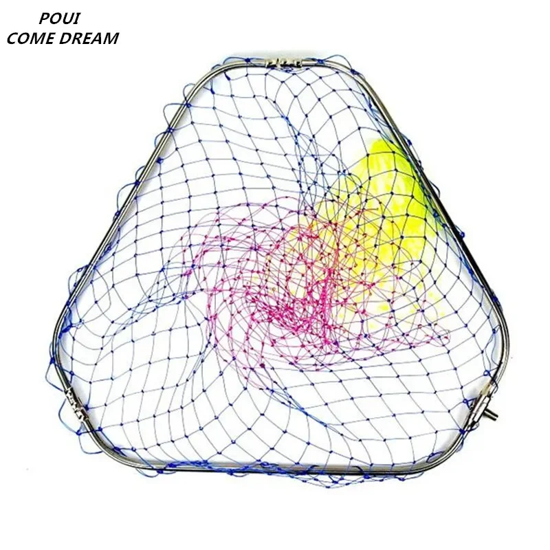 Fishing Landing Net Fishing Net Strong Line Diameter 60cm Landing Net of Head Colored Nylon Fishing Net Stainless Steel Ring Fishing Network Turck Dipneting