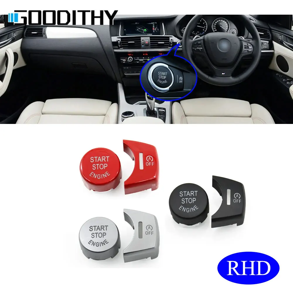 RHD Start Stop Push Button Switch Auto Engine Ignition OFF Cover Cap Car Accessories For BMW X3 X4 Series F25 F26 61319153831