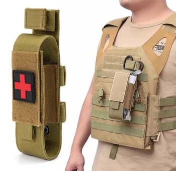 Kit di Pronto Soccorso Tattico, Borsa per Laccio Emostatico, Custodia in Nylon Molle per Sopravvivenza, Porta Forbici, Attrezzatura per Caccia ed Escursionismo