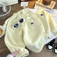 Costume à capuche pour enfants, tenue de sport pour garçons et filles, haut à manches longues, pantalon de survêtement, 2 pièces, mode automne, ensembles amples, vêtements décontractés, 2025 3