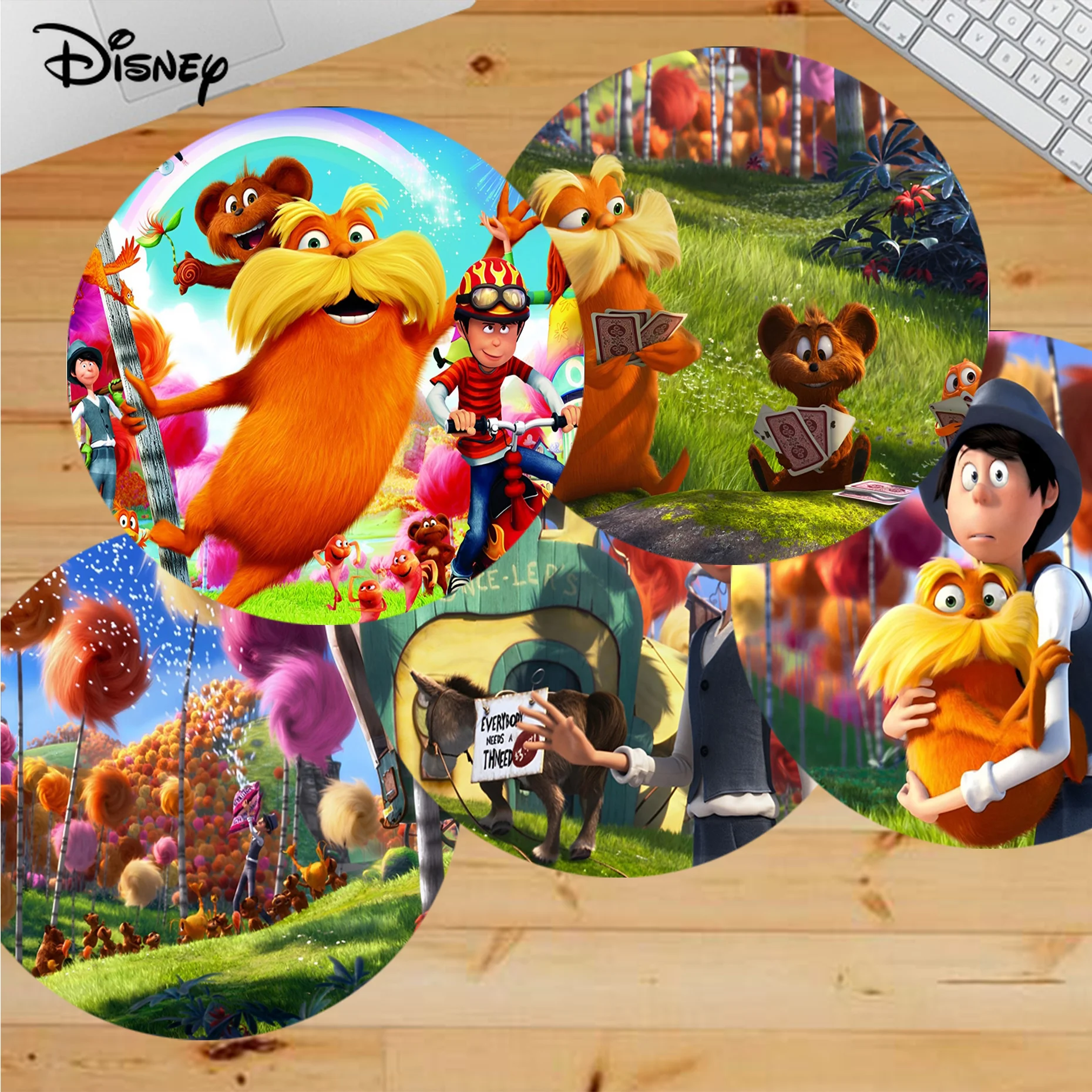 Disney Dr. Seuss' The Lorax Mousepad Small Round Speed Version Game Computer Keyboard Office Table Mat Pc Laptop Mouse Mat