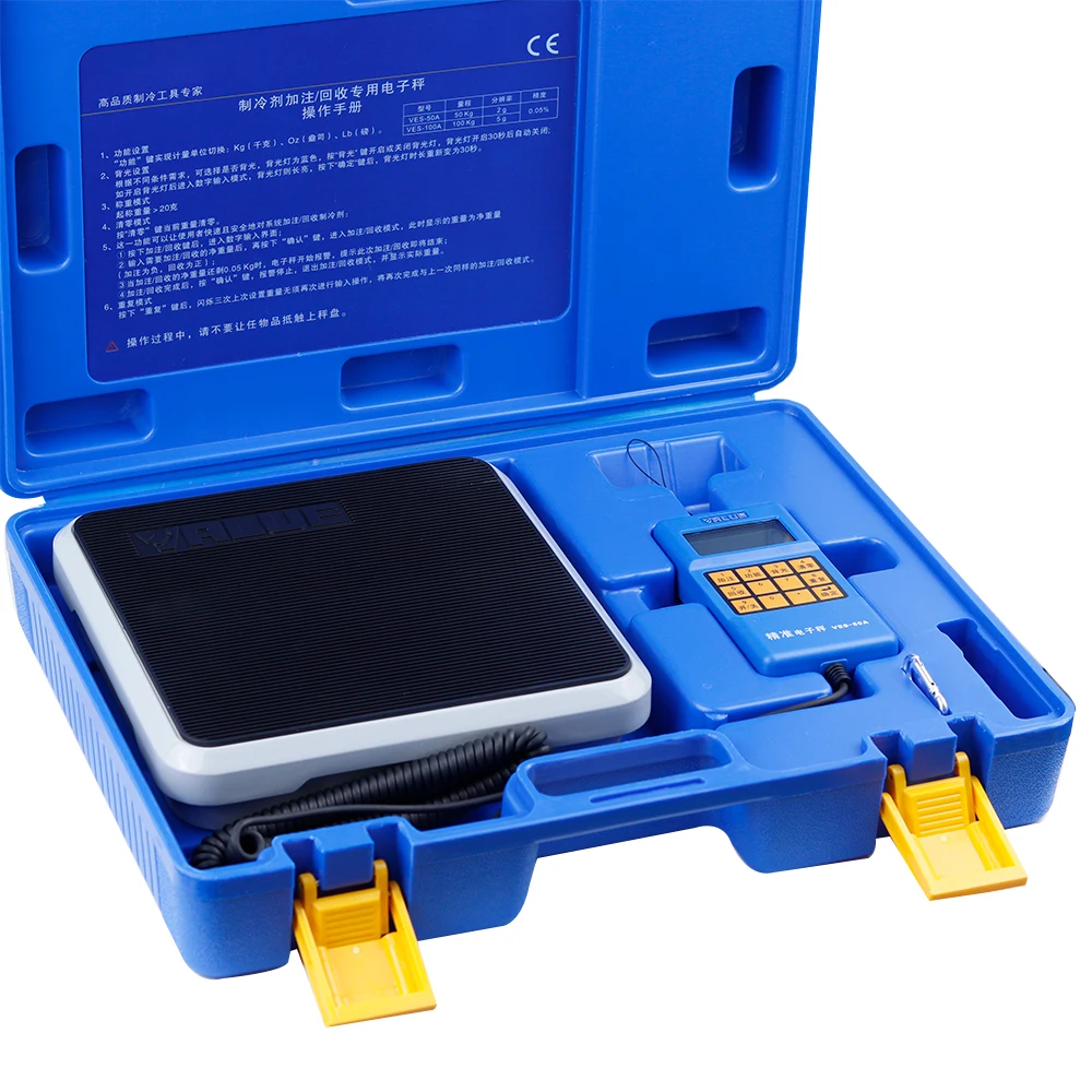 VES-50A/100B Manual Refrigerant Recovery Electronic Balance High-Precision Metal
