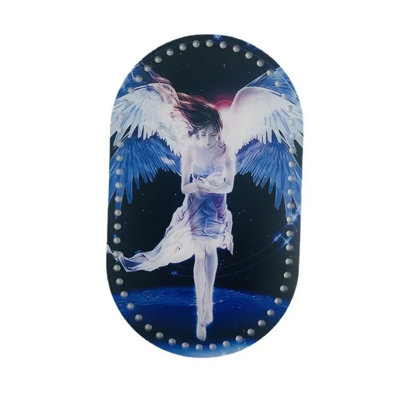 25*15cm Oval 1 Pcs Retro Flower Printed Acrylic Bag Base for DIY Knitting Crochet Bag Handbag Insert Cushion Pad Bottom Shaper